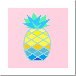 sunshine fruit pineapple blue Posters and Art